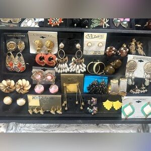 Lot vintage earrings Monet Napier Japan Jordache No brand